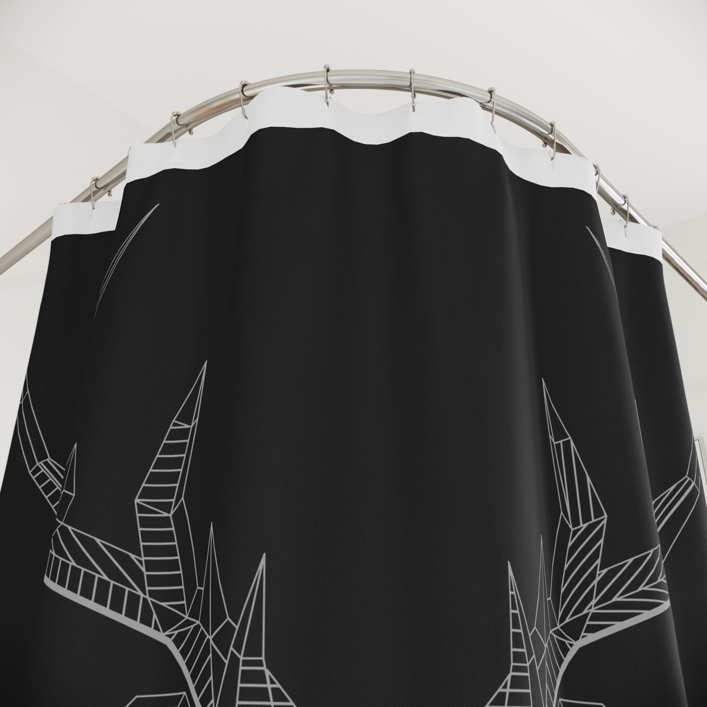 Geometric Deer Shower Curtain - Modern Bathroom Decor