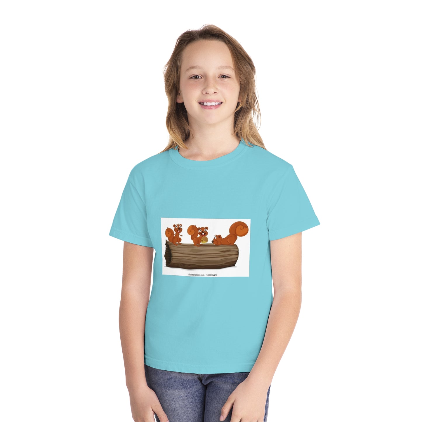Playful Squirrel Youth Tee - Fun Animal Graphic T-Shirt for Kids