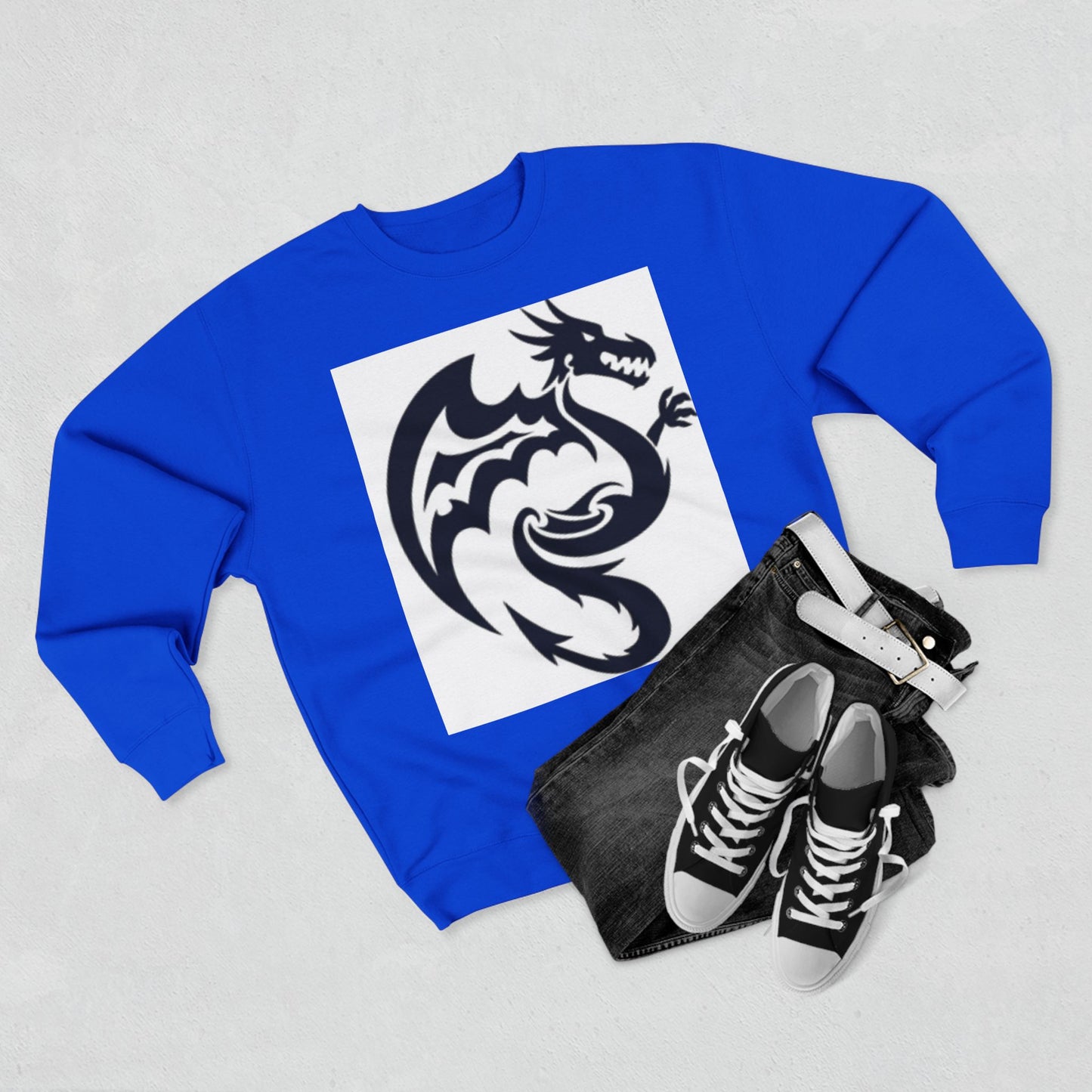 Unisex Dragon Graphic Crewneck Sweatshirt - Stylish & Cozy for Fantasy Lovers