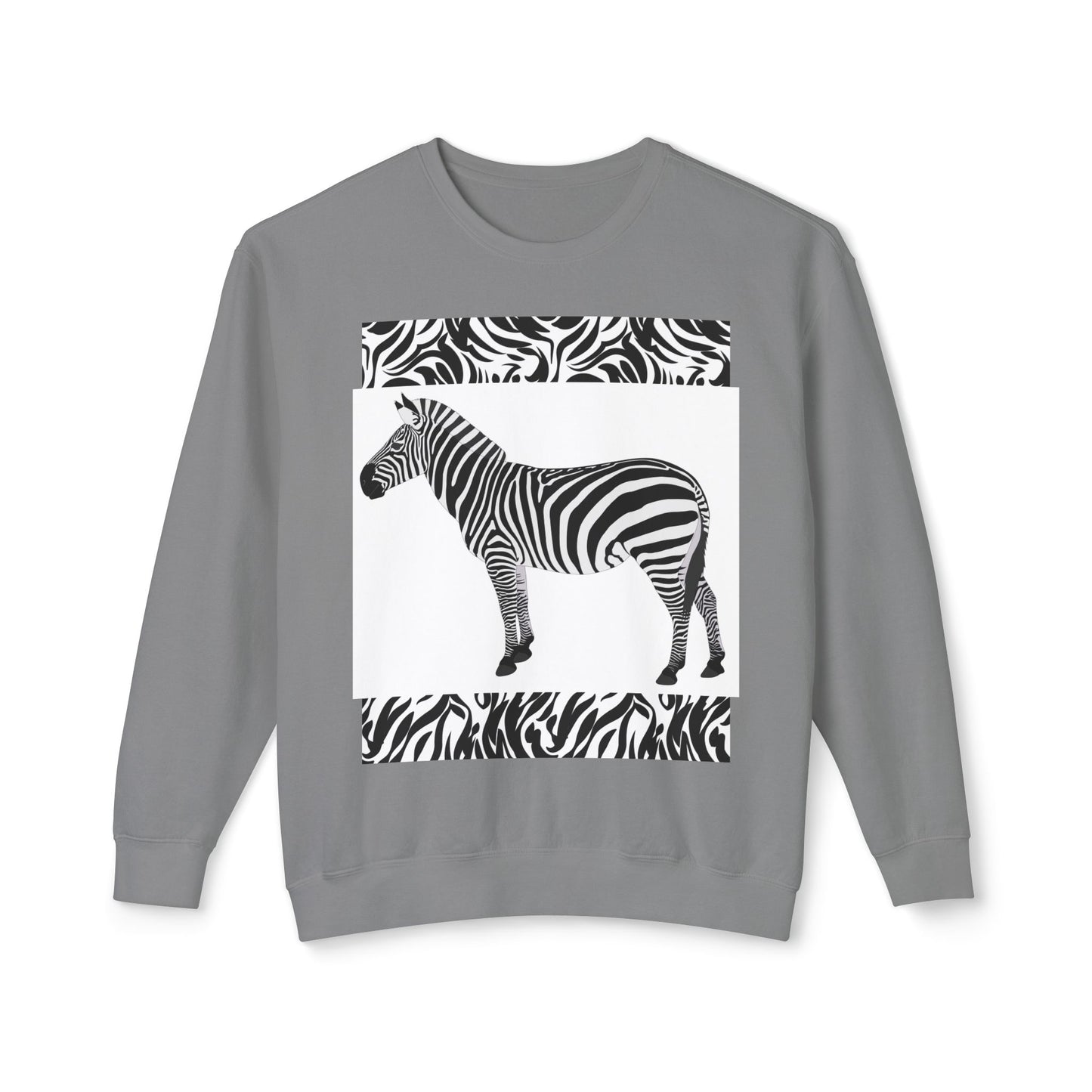 Zebra Print Unisex Lightweight Crewneck Sweatshirt - Chic & Stylish Casual Wear