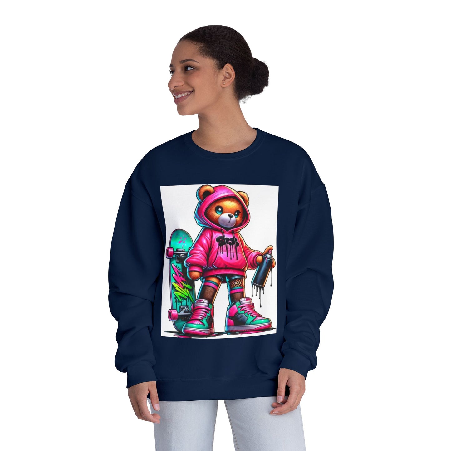 Skater Bear Crewneck Sweatshirt - Fun Streetwear Style