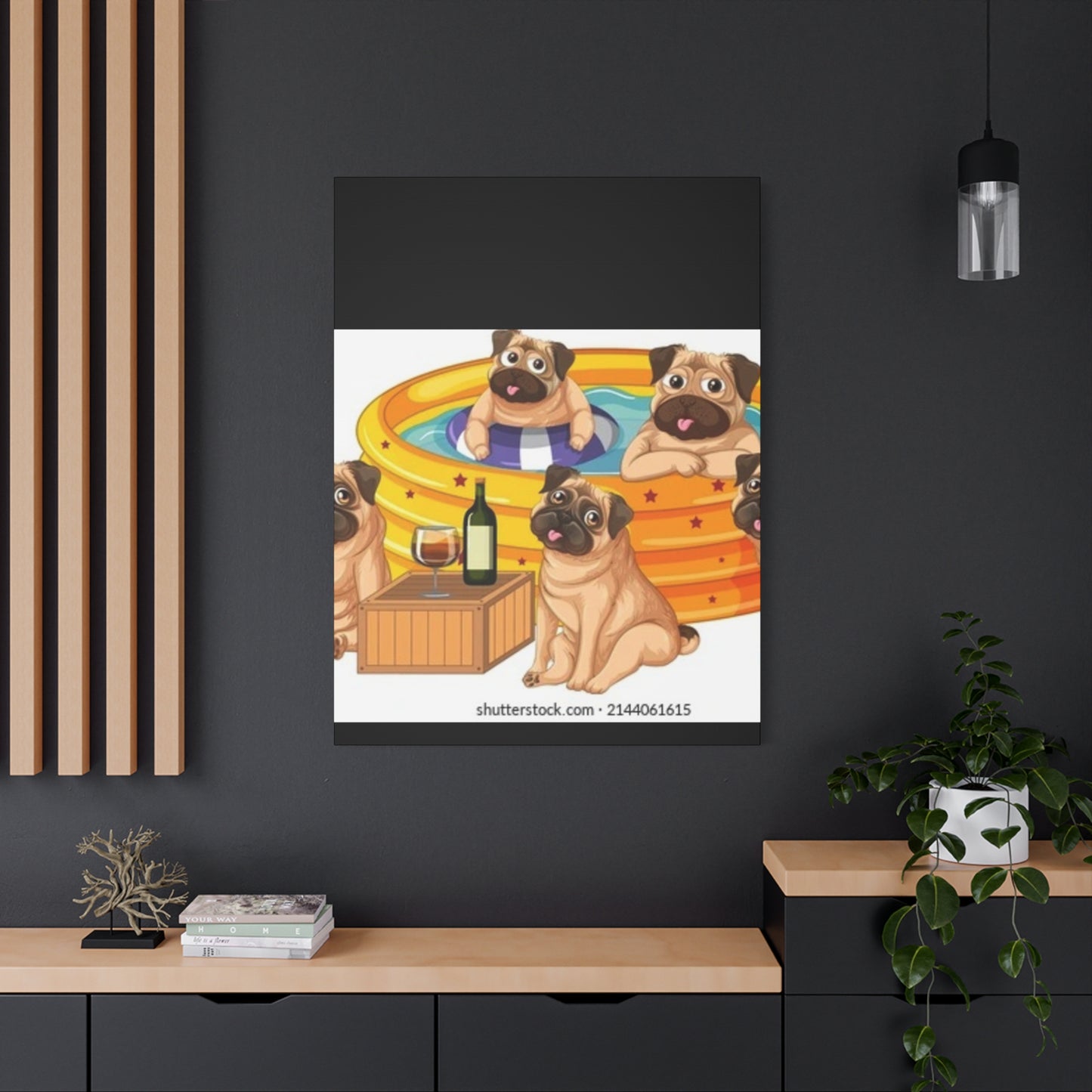 Pug Pool Party Canvas Art - Fun Pet Decor