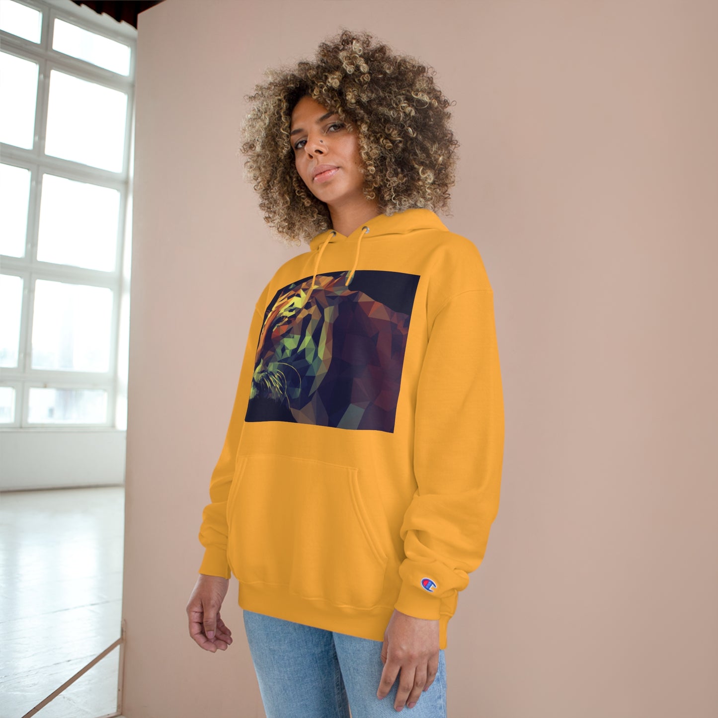 Champion Hoodie with Abstract Tiger Design - Perfect for Animal Lovers