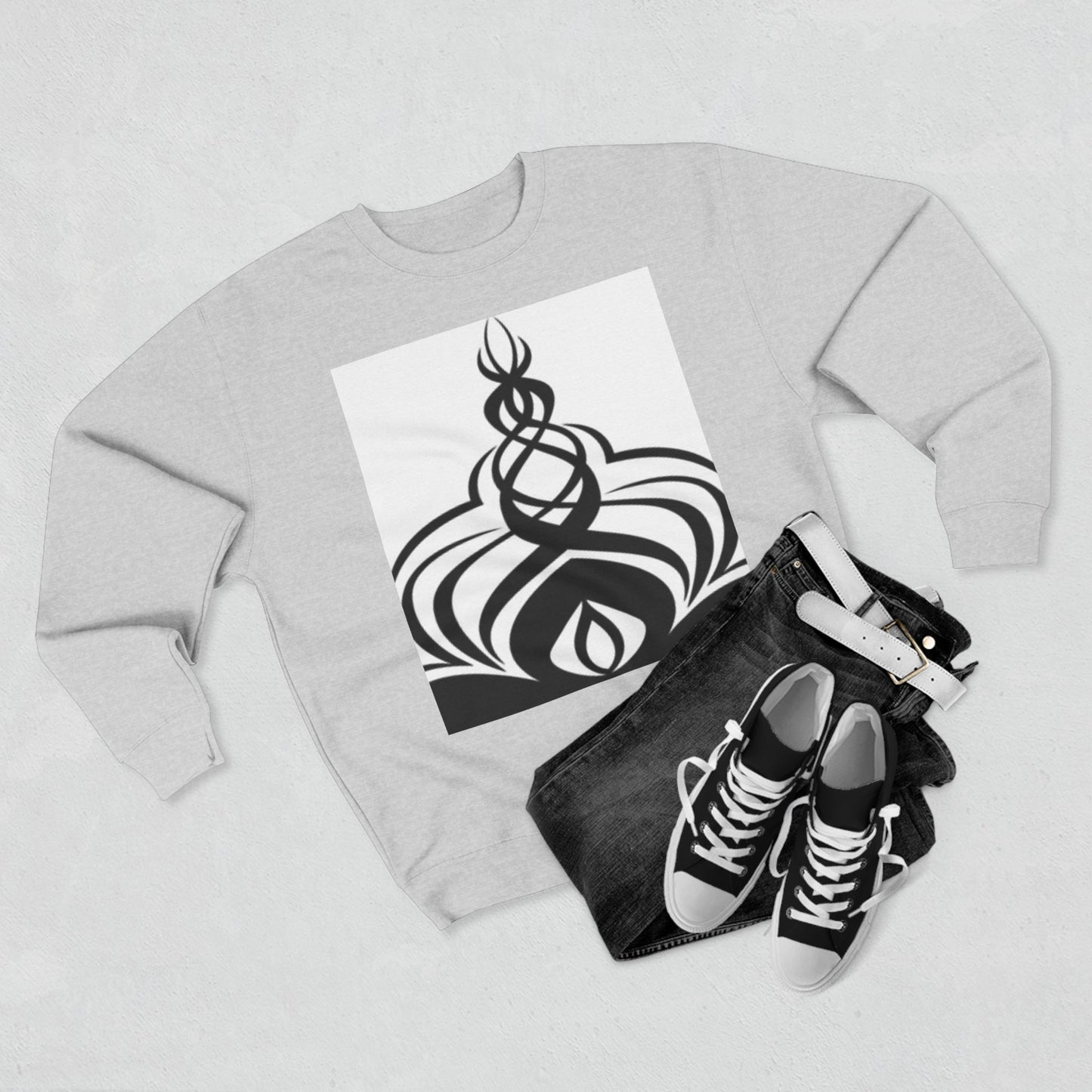 Modern Unisex Crewneck Sweatshirt with Abstract Design