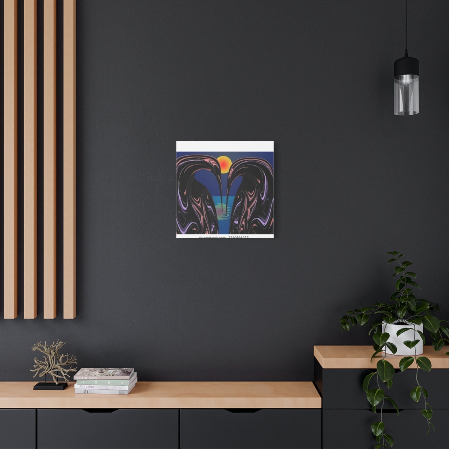 Romantic Abstract Canvas Art - Heart-Shaped Design for Home Decor