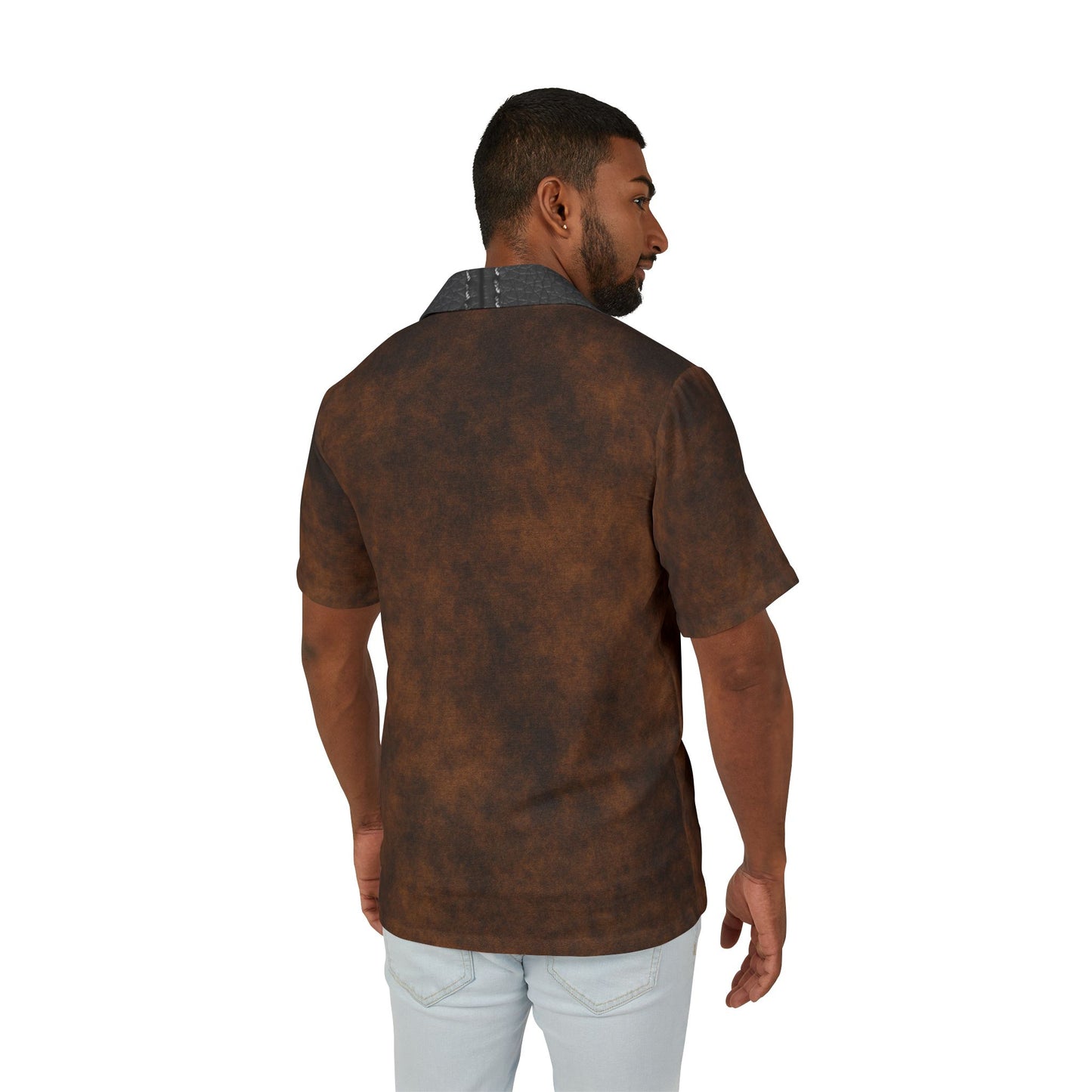 Men's Hawaiian Camp Shirt - Vintage Brown Summer Vibes