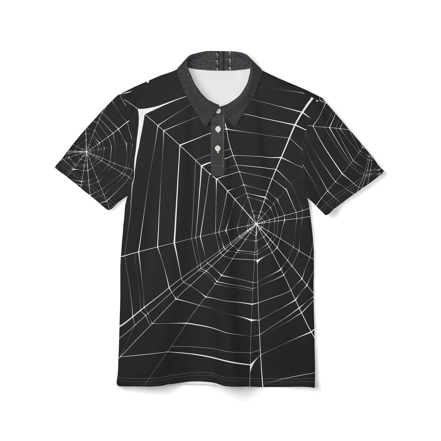 Mysterious Spiderweb Unisex Polo Shirt - Stylish Casual Wear for Halloween & Everyday