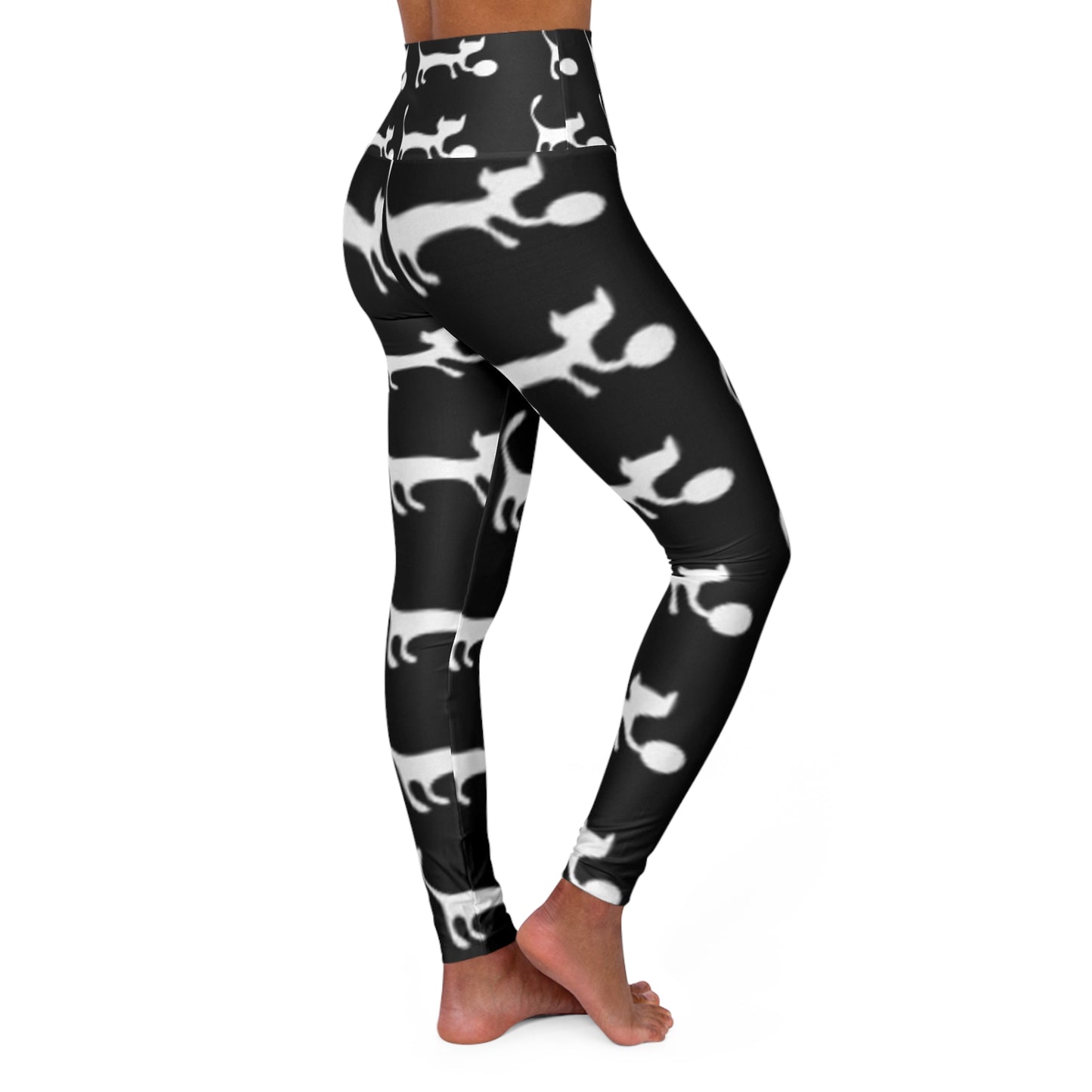 Black Cat High Waisted Yoga Leggings for Pet Lovers