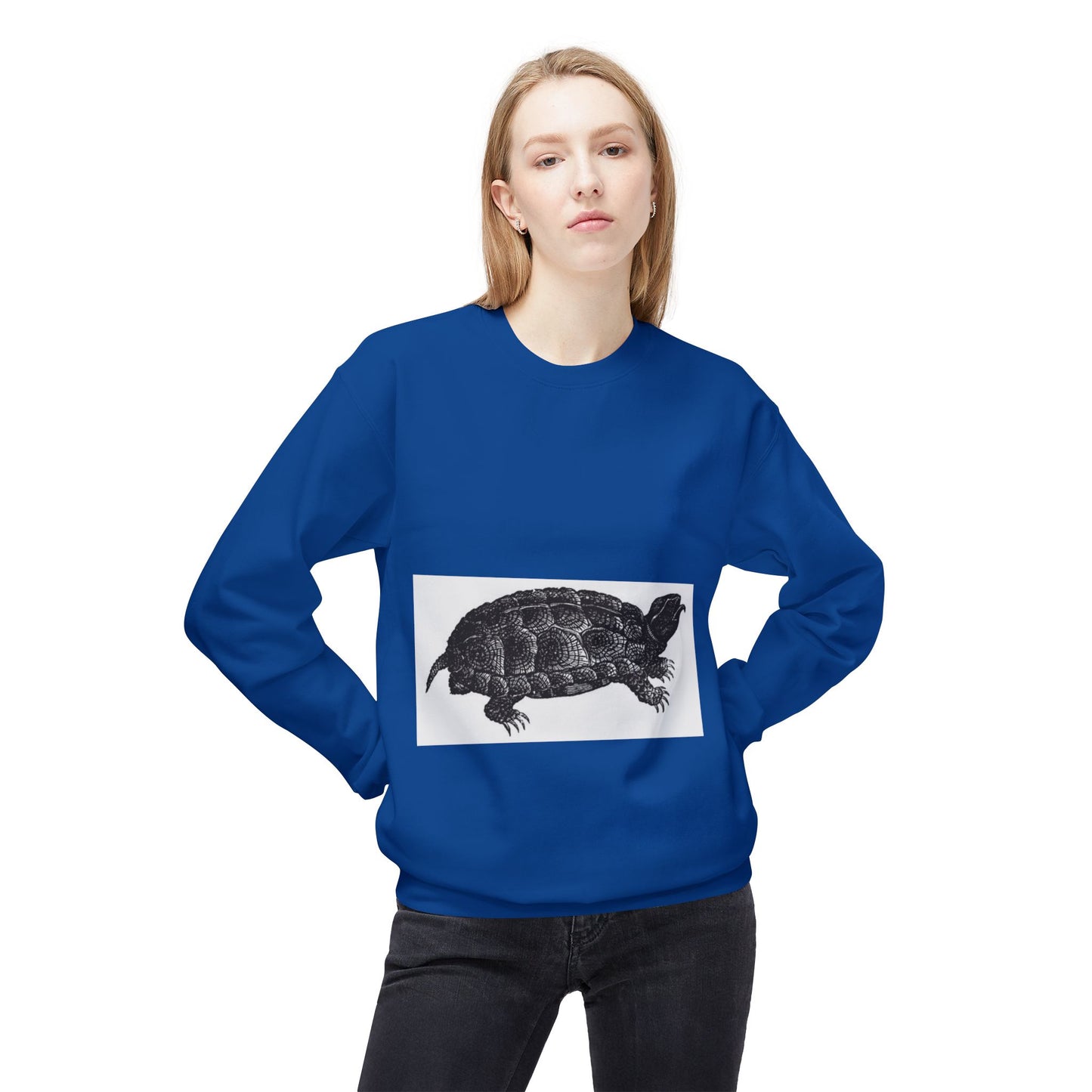 Turtle Design Unisex Fleece Crewneck Sweatshirt - Chill Vibes, Perfect Gift for Nature Lovers