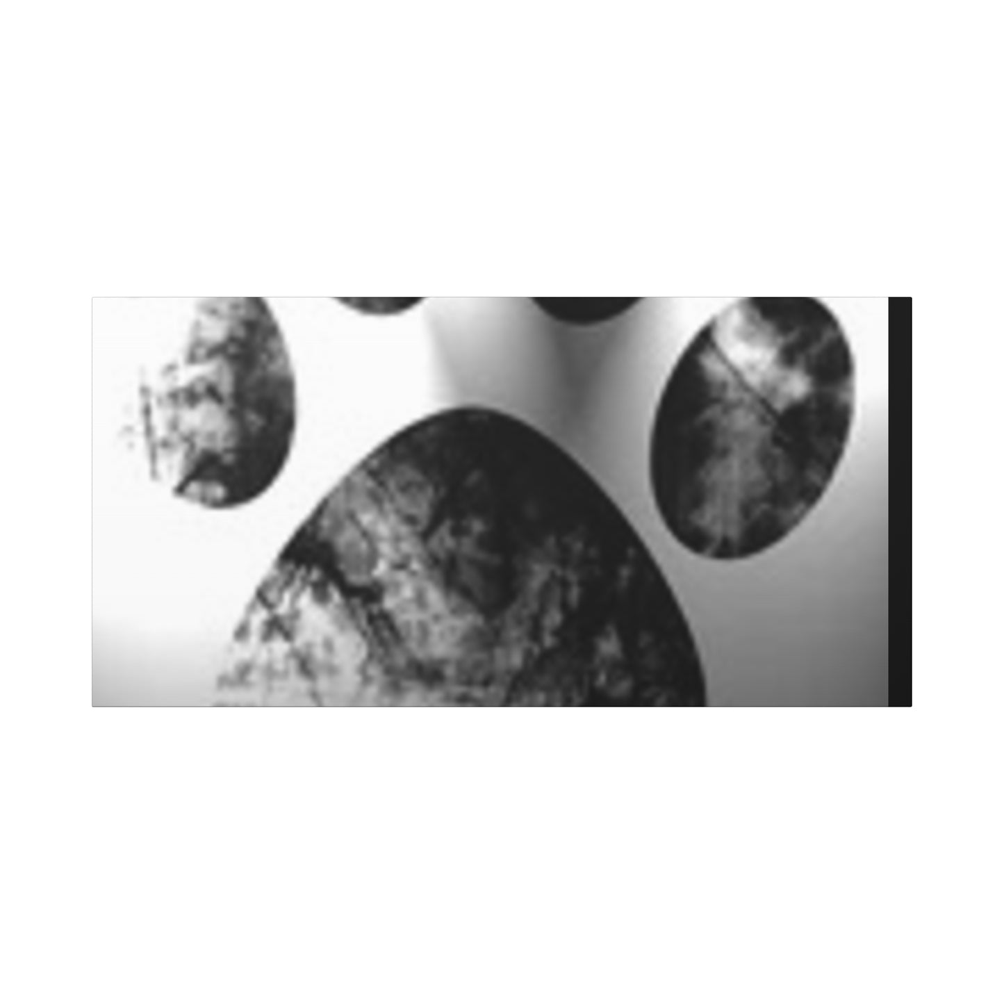 Black Paw Print Canvas Art - Modern Animal Decor for Pet Lovers