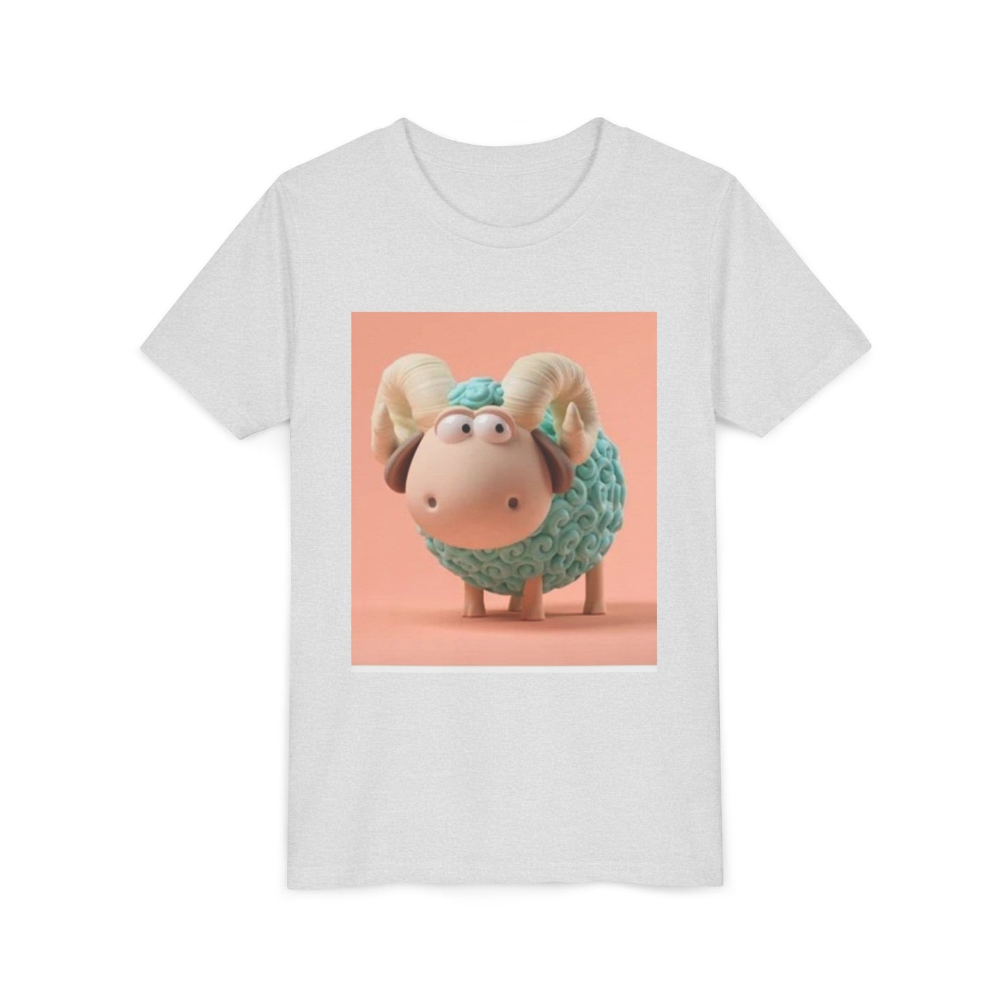 Cute Cartoon Sheep Youth Short Sleeve Tee - Fun and Whimsical Kids Shirt