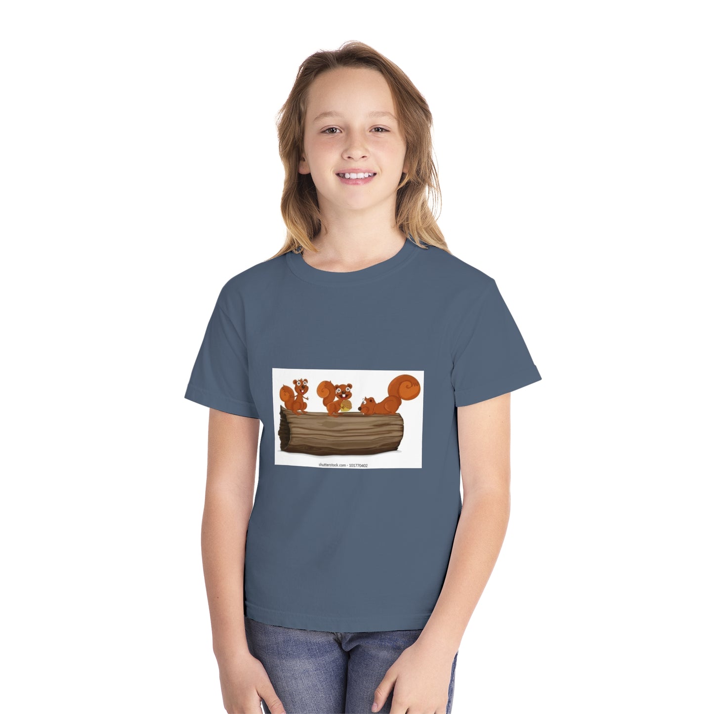 Playful Squirrel Youth Tee - Fun Animal Graphic T-Shirt for Kids