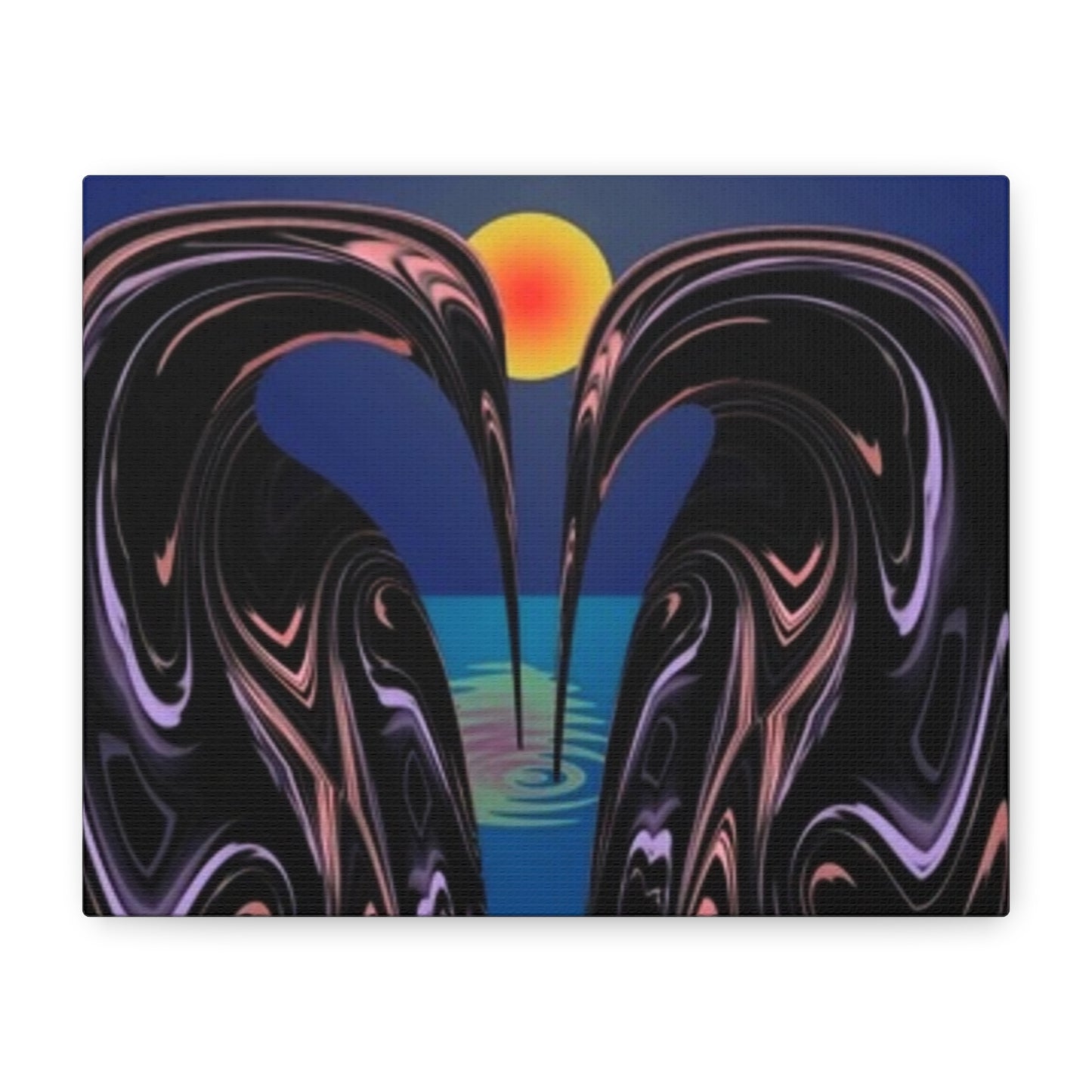 Romantic Abstract Canvas Art - Heart-Shaped Design for Home Decor