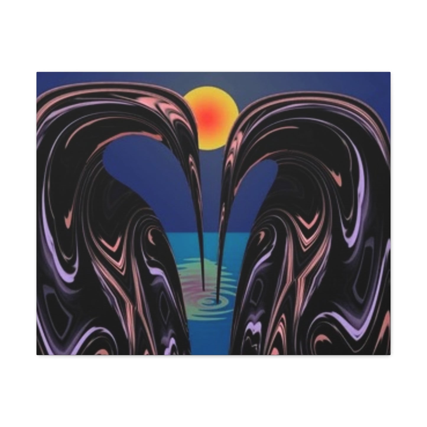 Romantic Abstract Canvas Art - Heart-Shaped Design for Home Decor