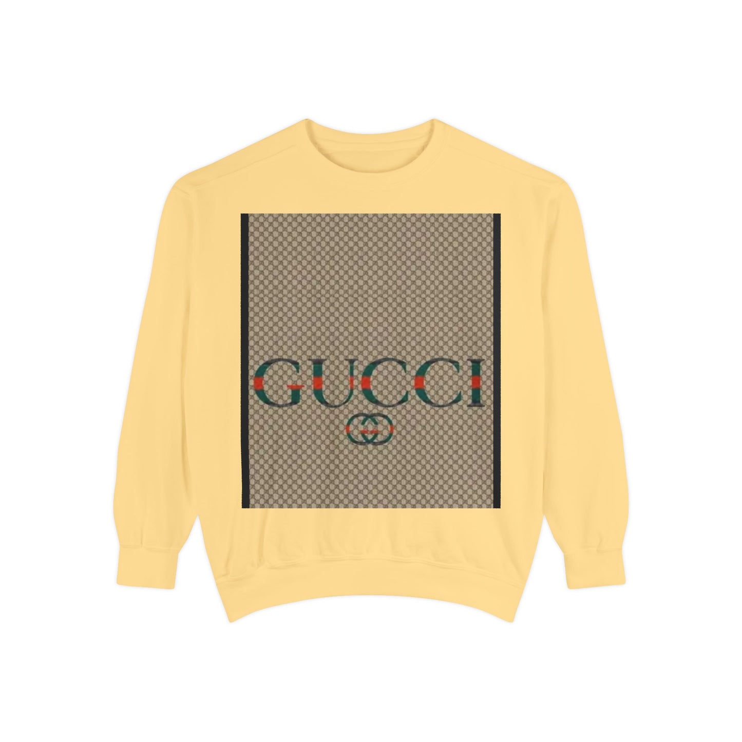 Fashionable Unisex Garment-Dyed Sweatshirt with GUCCI Design