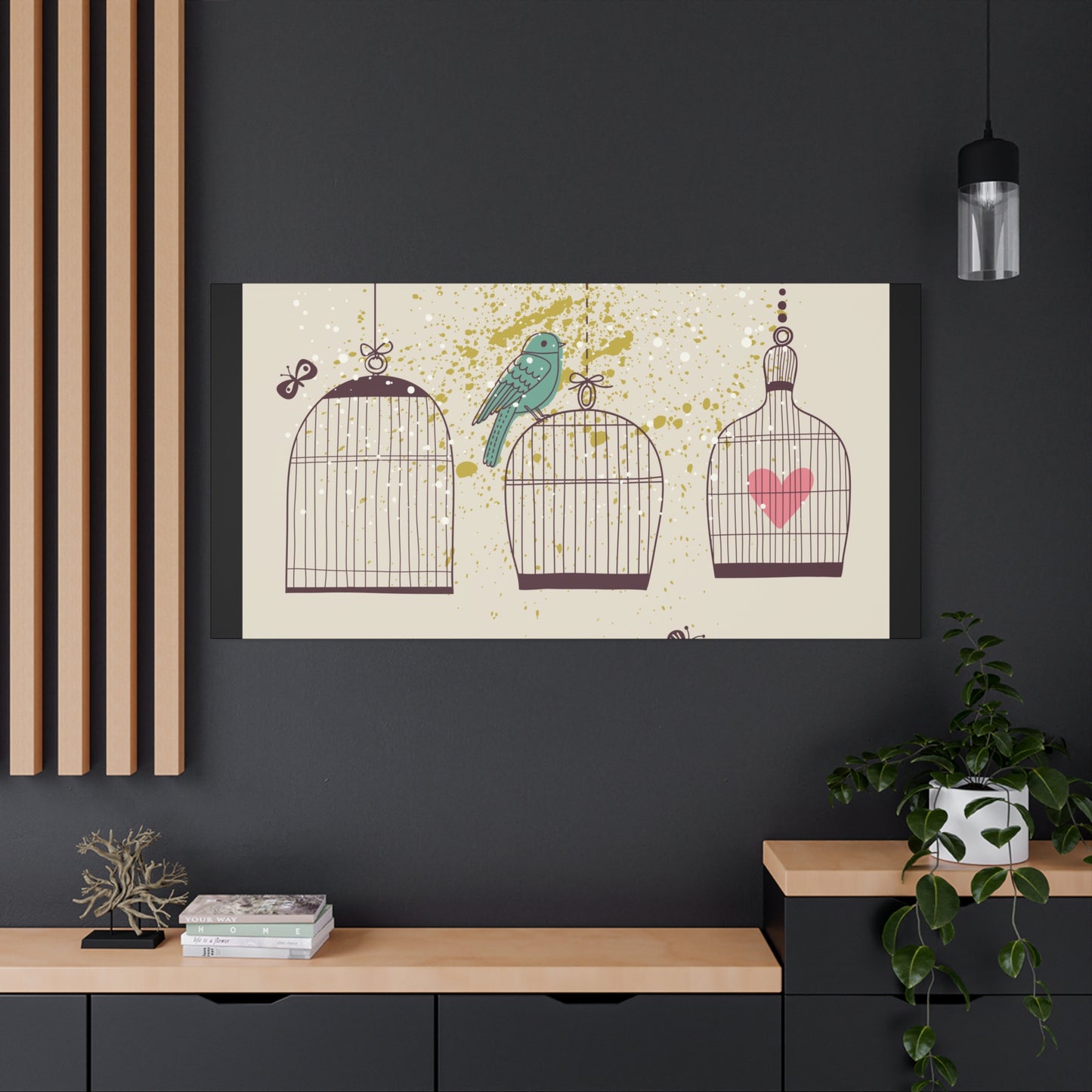 Whimsical Birdcage Canvas Wall Art - Personalized Home Decor