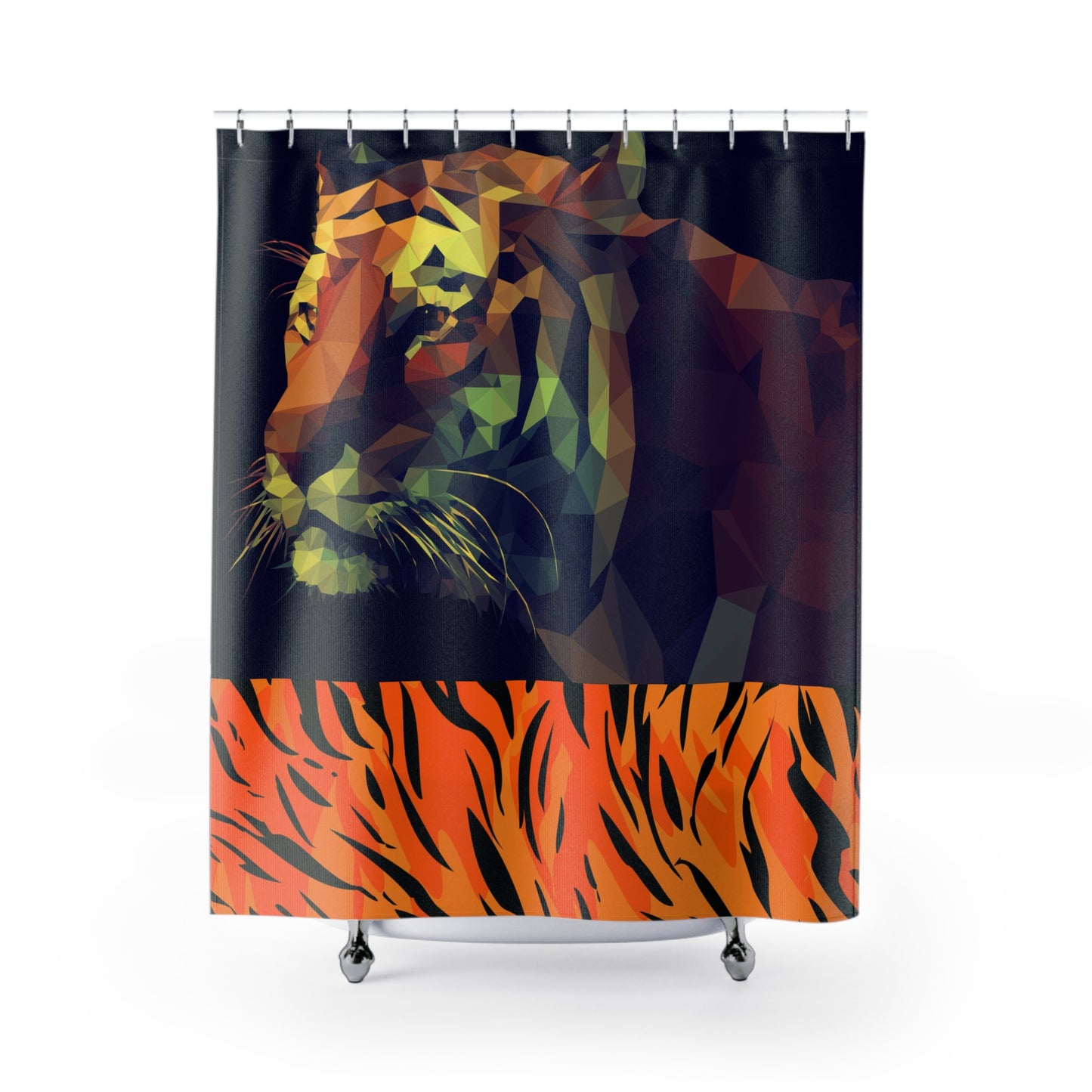 Tropical Tiger Shower Curtain - Vibrant Bathroom Decor with Jungle Vibe