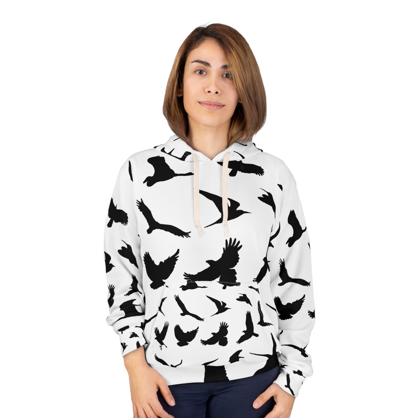 Unisex Bird Silhouette Pullover Hoodie - Perfect for Nature Lovers and Casual Outings
