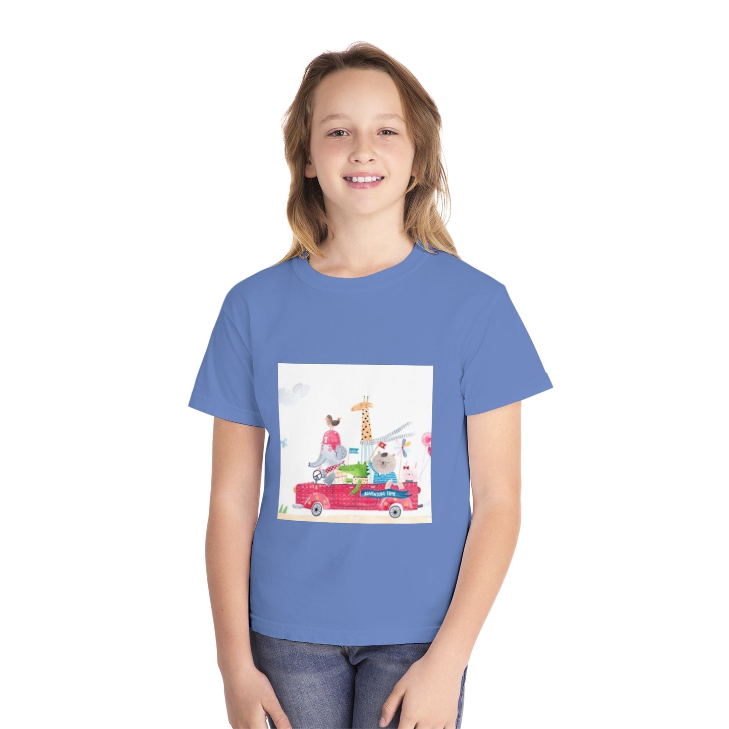 Fun Animal Adventure Youth Midweight Tee - Colorful Kids Tee for Playtime