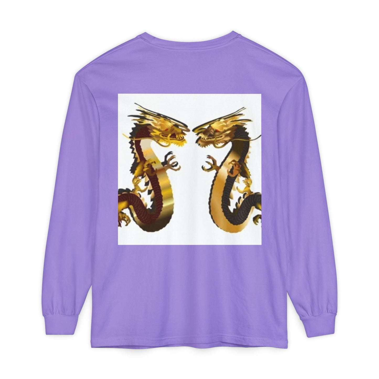 Dragon Duel Unisex Long Sleeve T-Shirt - Garment-Dyed Art Tee