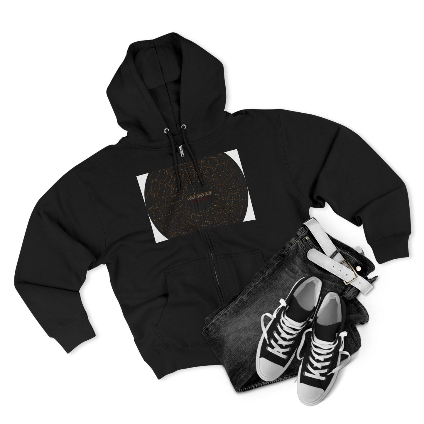 Unisex Zip Hoodie with Spider Web Design - Cozy Fashion for Halloween and Everyday Wear