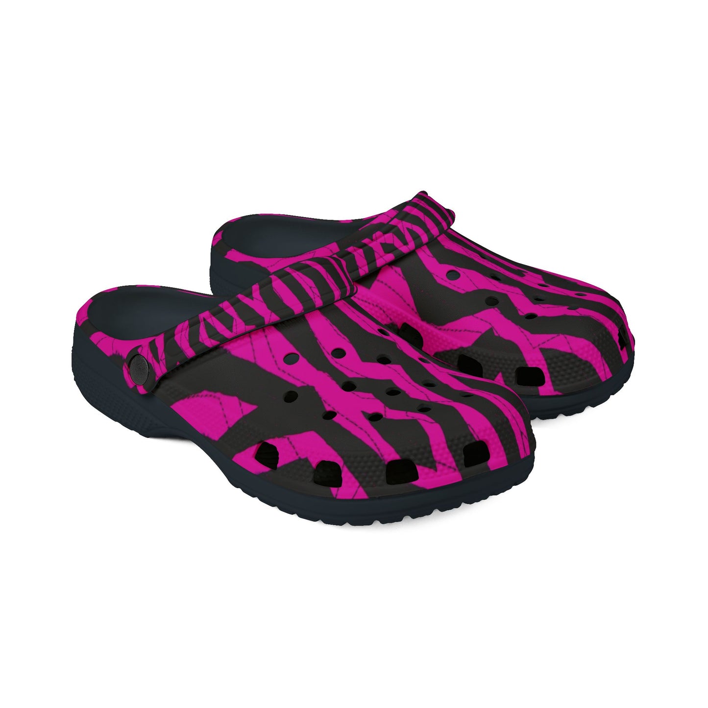 Trendy Pink Zebra Clogs - EVA Foam Rubber Shoes for Comfort & Style