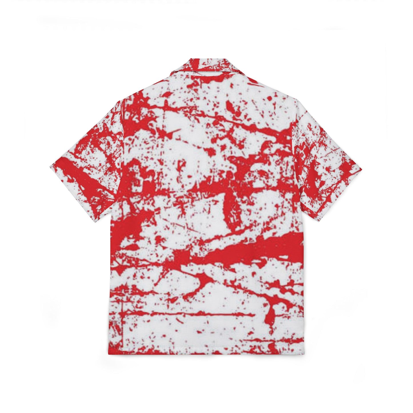 Men's Hawaiian Camp Shirt - Vibrant Red Abstract Design for Summer Vibes