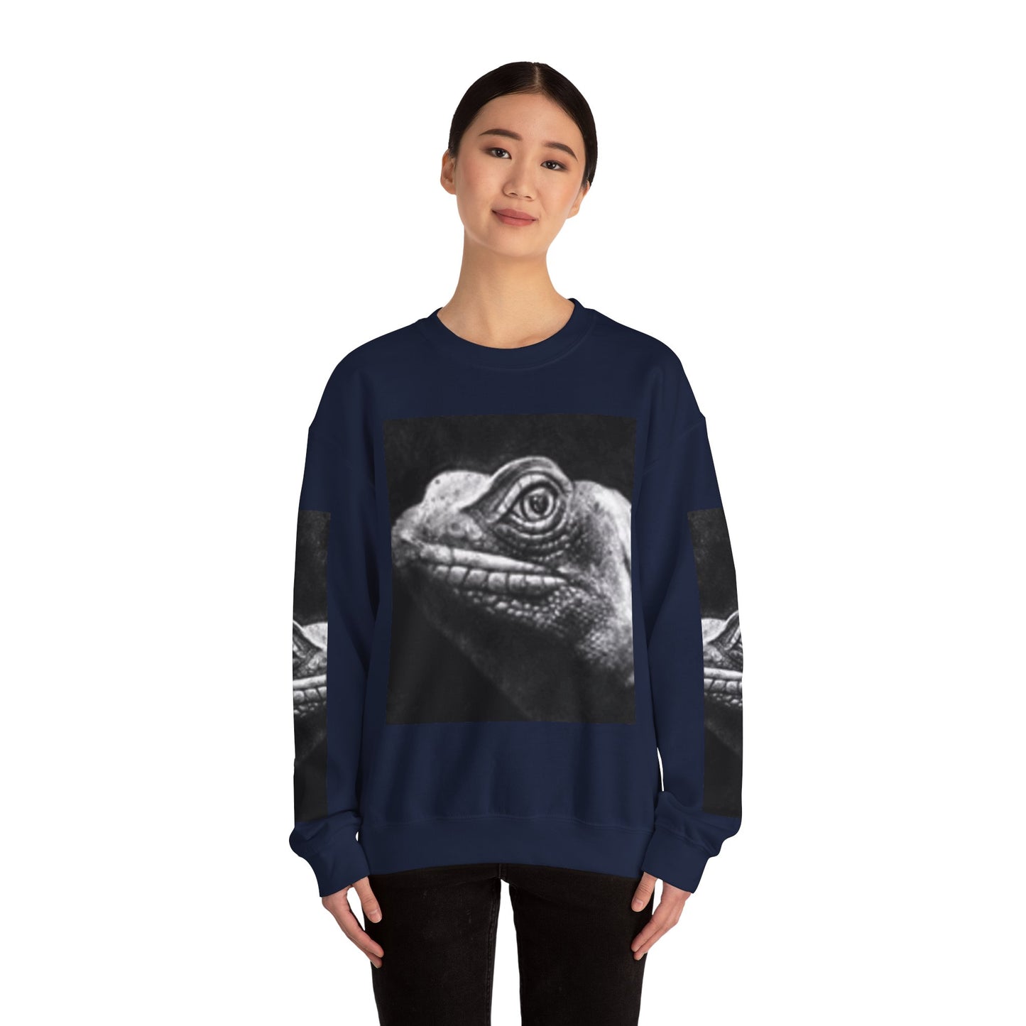 Unique Unisex Crewneck Sweatshirt with Bold Lizard Design