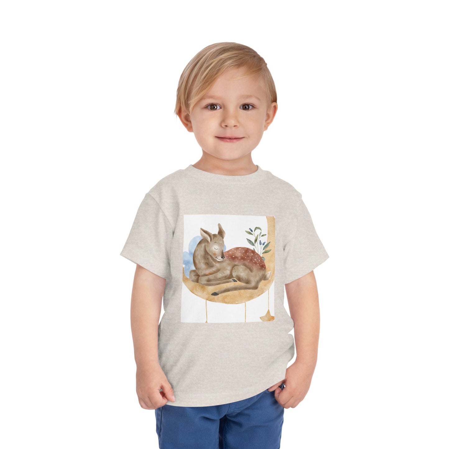 Whimsical Fawn Toddler Tee - Cute Short Sleeve Shirt for Kids