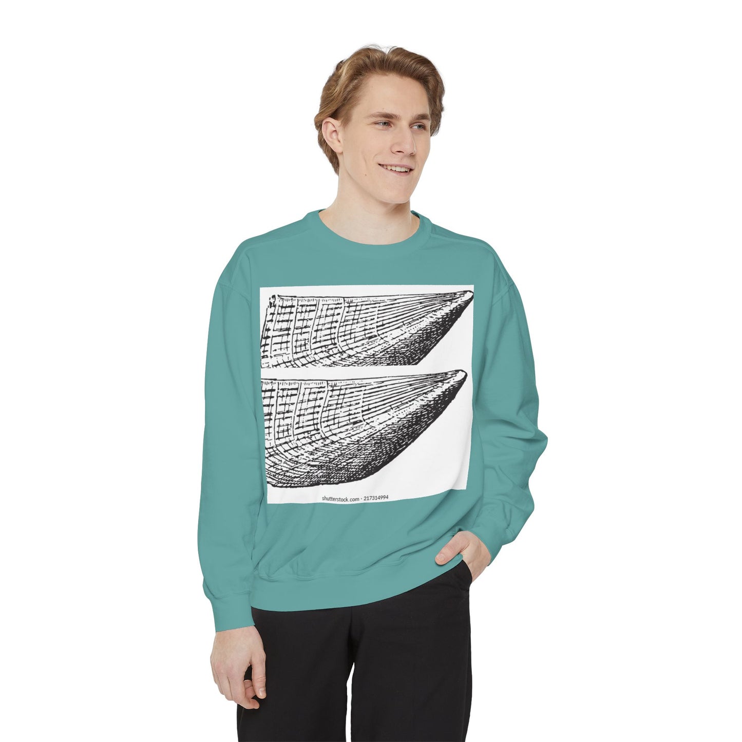 Graphic Unisex Garment-Dyed Sweatshirt | Nautical Design for Ocean Lovers