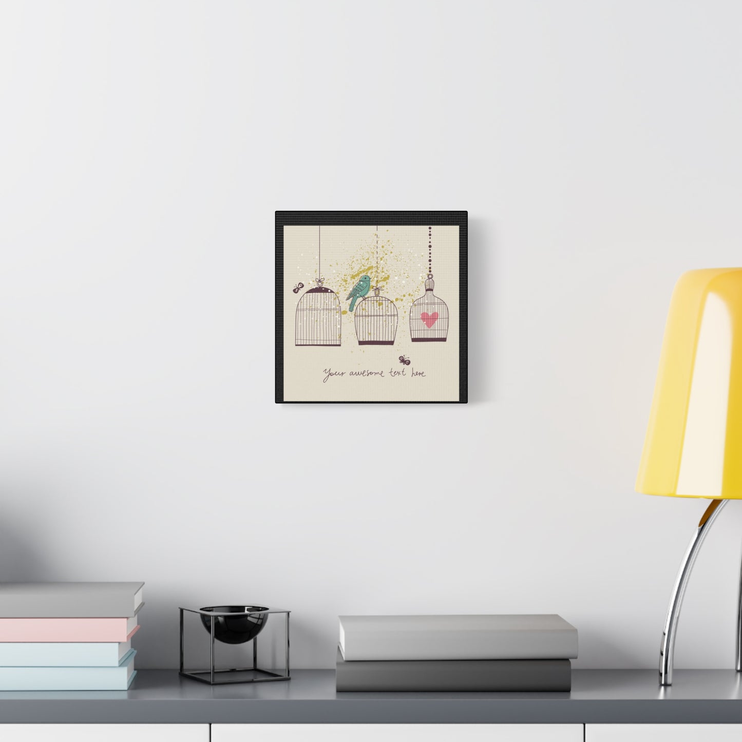 Whimsical Birdcage Canvas Wall Art - Personalized Home Decor