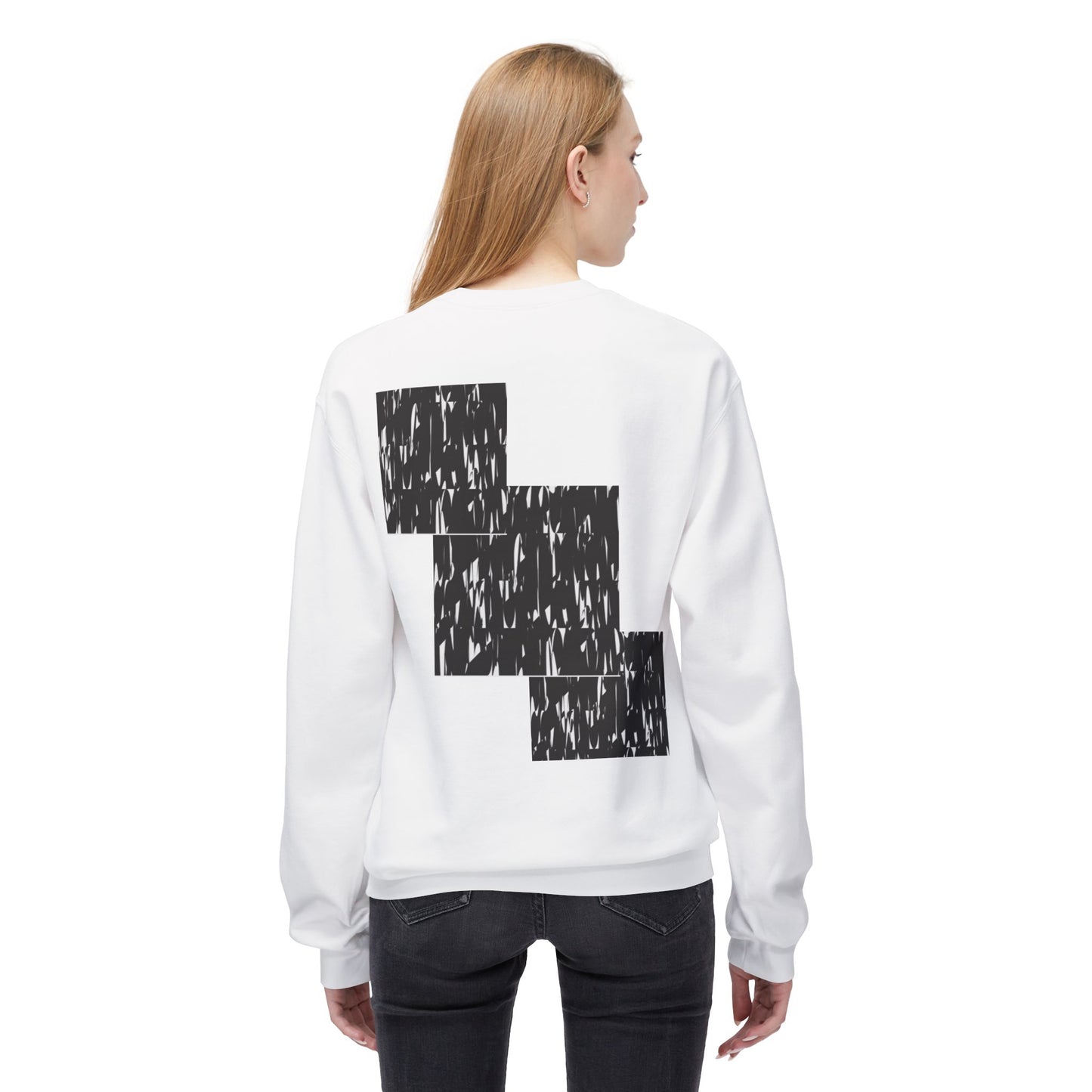 Modern Abstract Fleece Crewneck Sweatshirt - Cozy Unisex Apparel