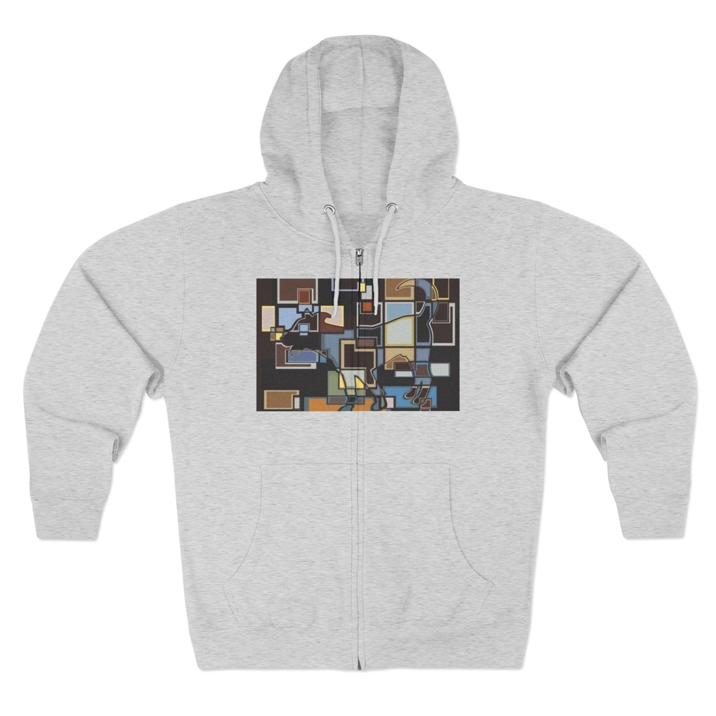 Artistic Unisex Zip Hoodie - Colorful Abstract Design