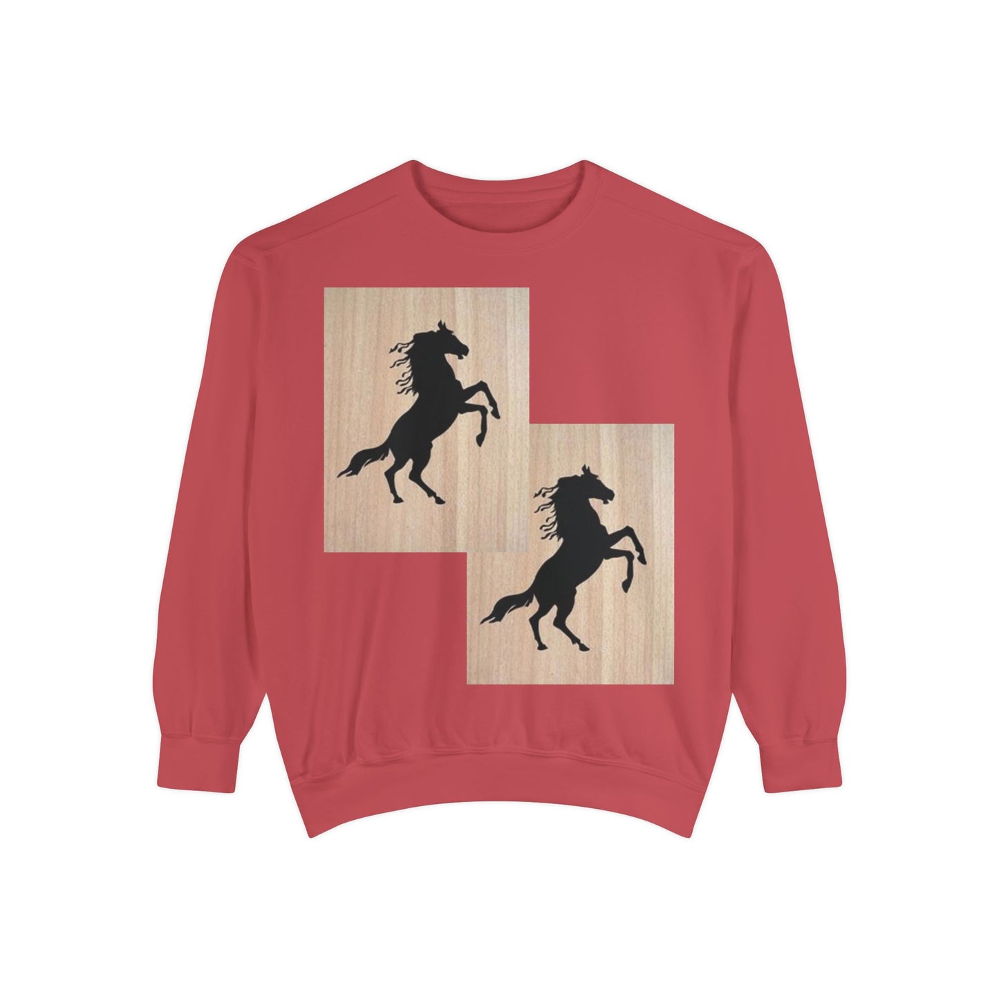 Equestrian Spirit Unisex Garment-Dyed Sweatshirt - Bold Horse Design