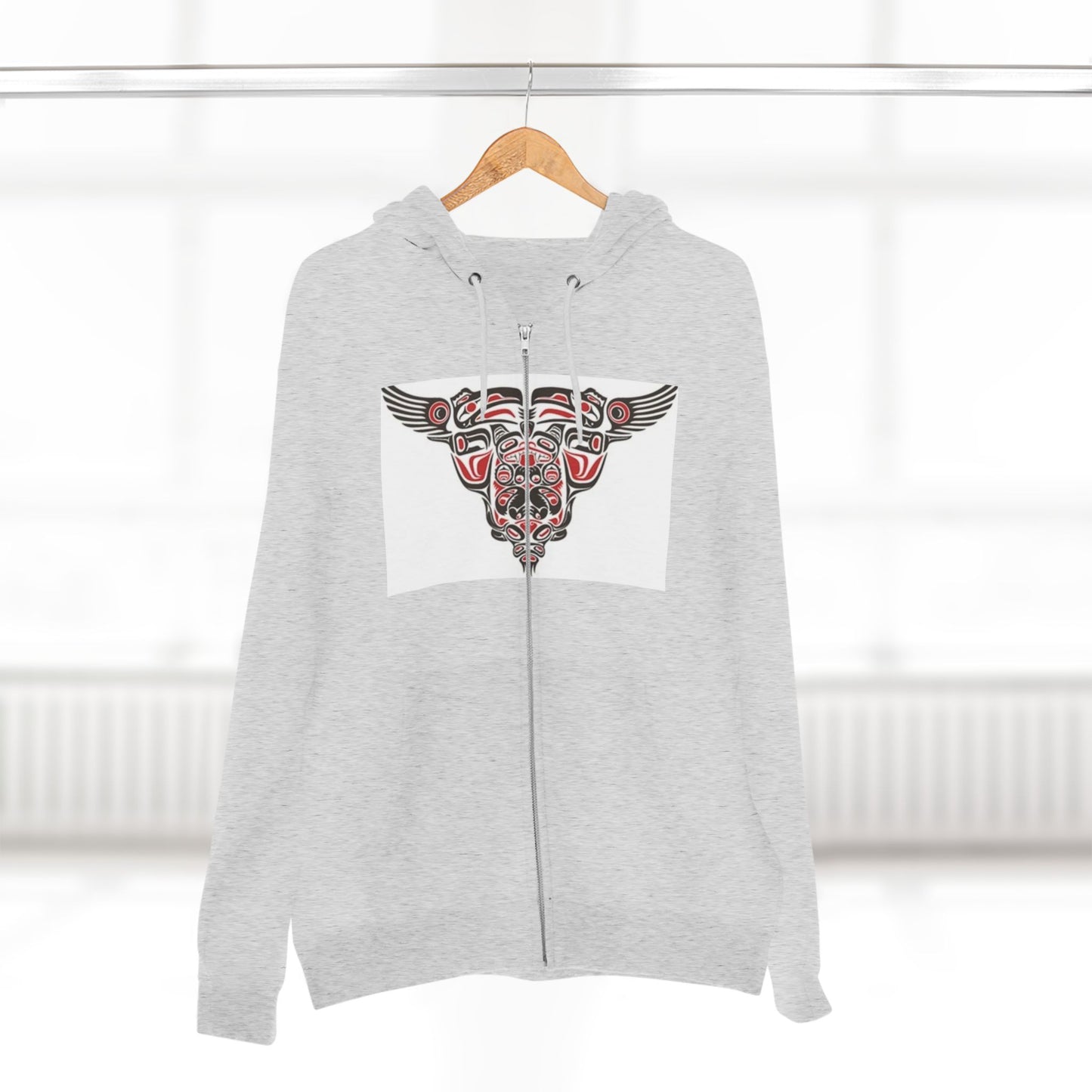 Artistic Tribal Unisex Zip Hoodie - Unique Modern Design