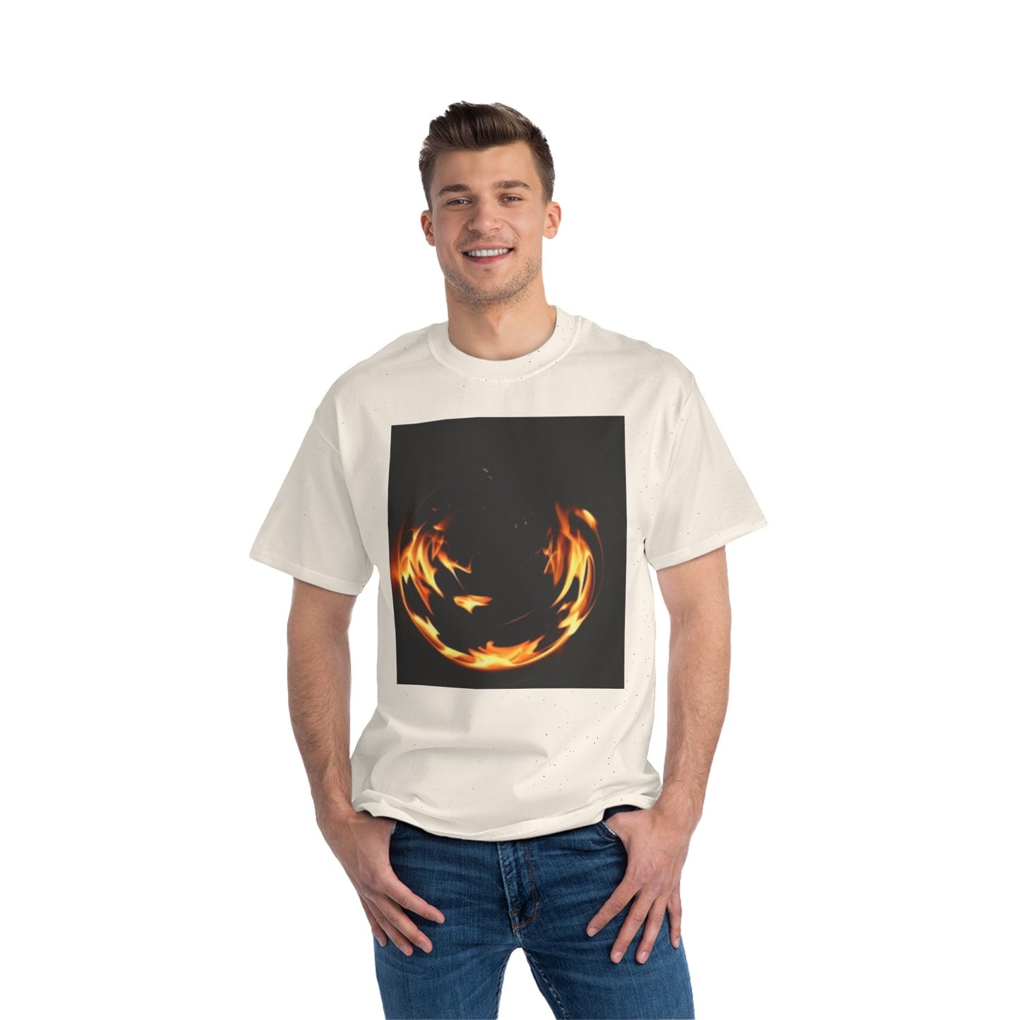 Flame Design Beefy-T® Short-Sleeve T-Shirt | Fire Graphic Tee for Casual Style