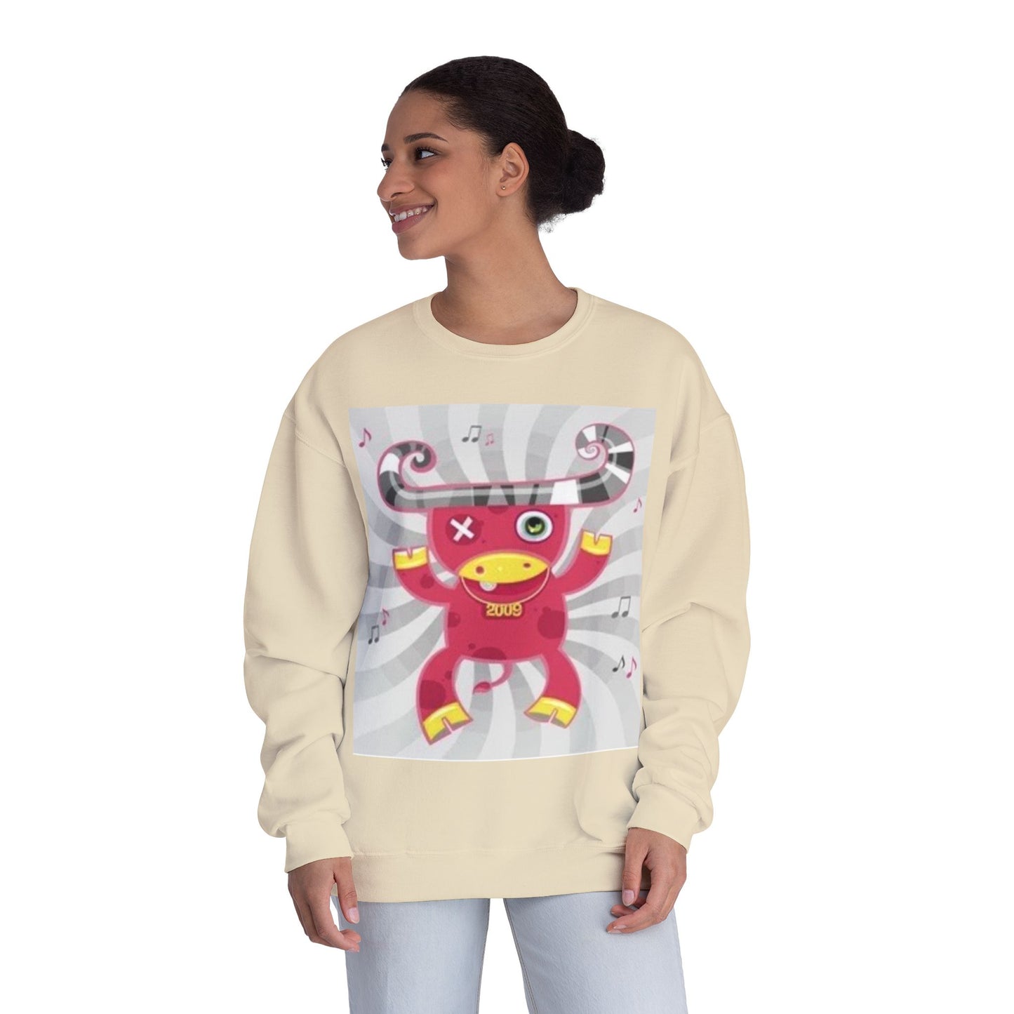 Fun Cartoon Monster Crewneck Sweatshirt - Unisex