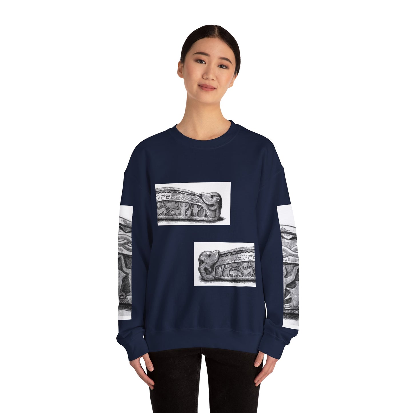 Artistic Unisex Heavy Blend™ Crewneck Sweatshirt - Vintage-Inspired Graphic Design