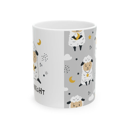 Cute Sheep 'Good Night' Ceramic Mug – Perfect for Sleepy Souls