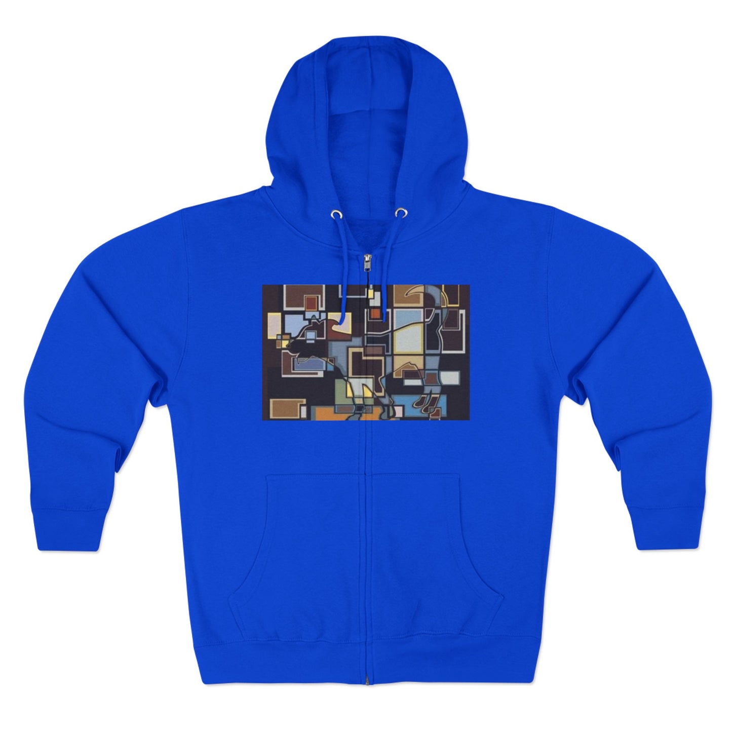 Artistic Unisex Zip Hoodie - Colorful Abstract Design