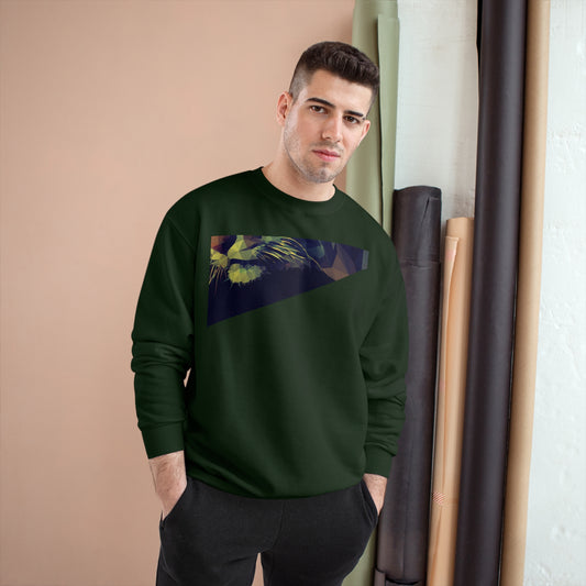 Geometric Cat Champion Sweatshirt - Cozy & Stylish Apparel for Cat Lovers