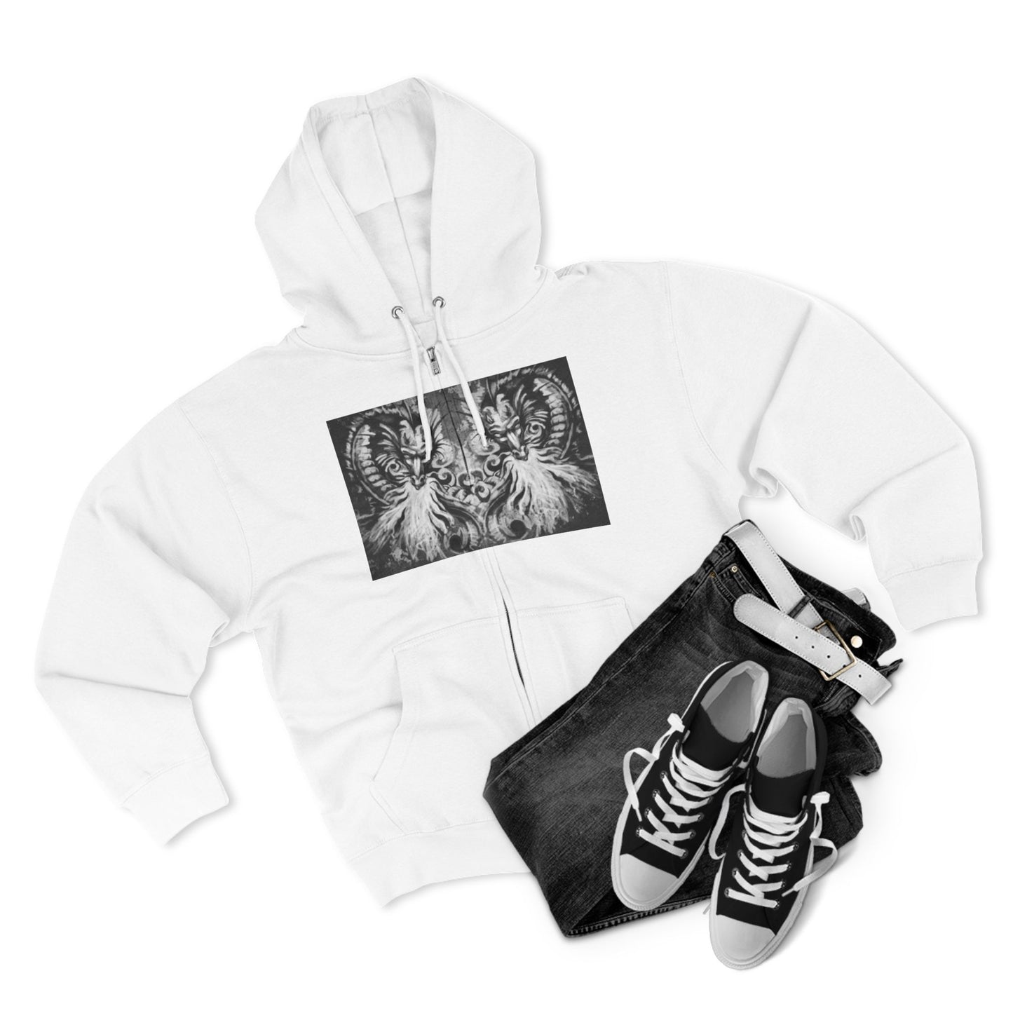 Colorful Artistic Unisex Zip Hoodie - Vibrant Design for Creative Souls