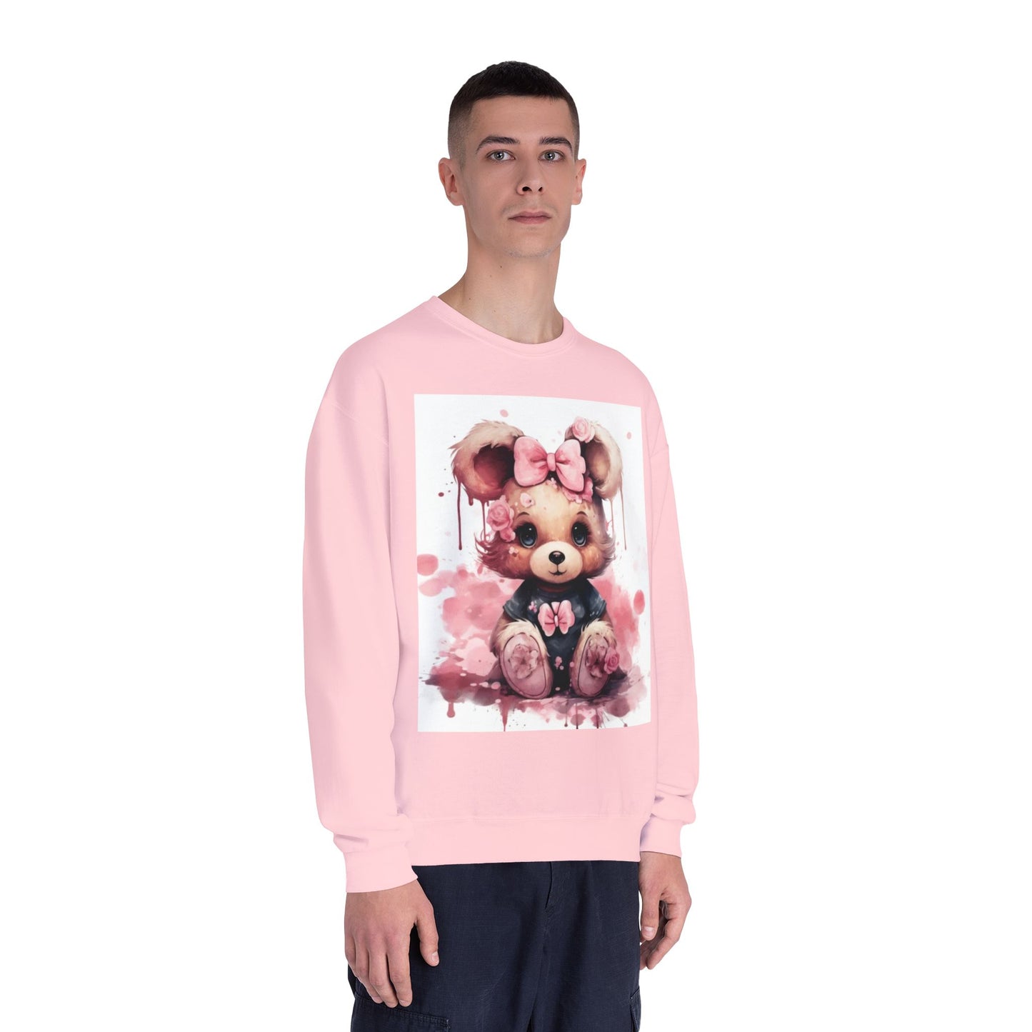 Cute Floral Bear Crewneck Sweatshirt - Cozy Unisex Apparel