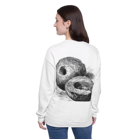 Artistic Unisex Drop Shoulder Sweatshirt with Vintage Doughnut Design