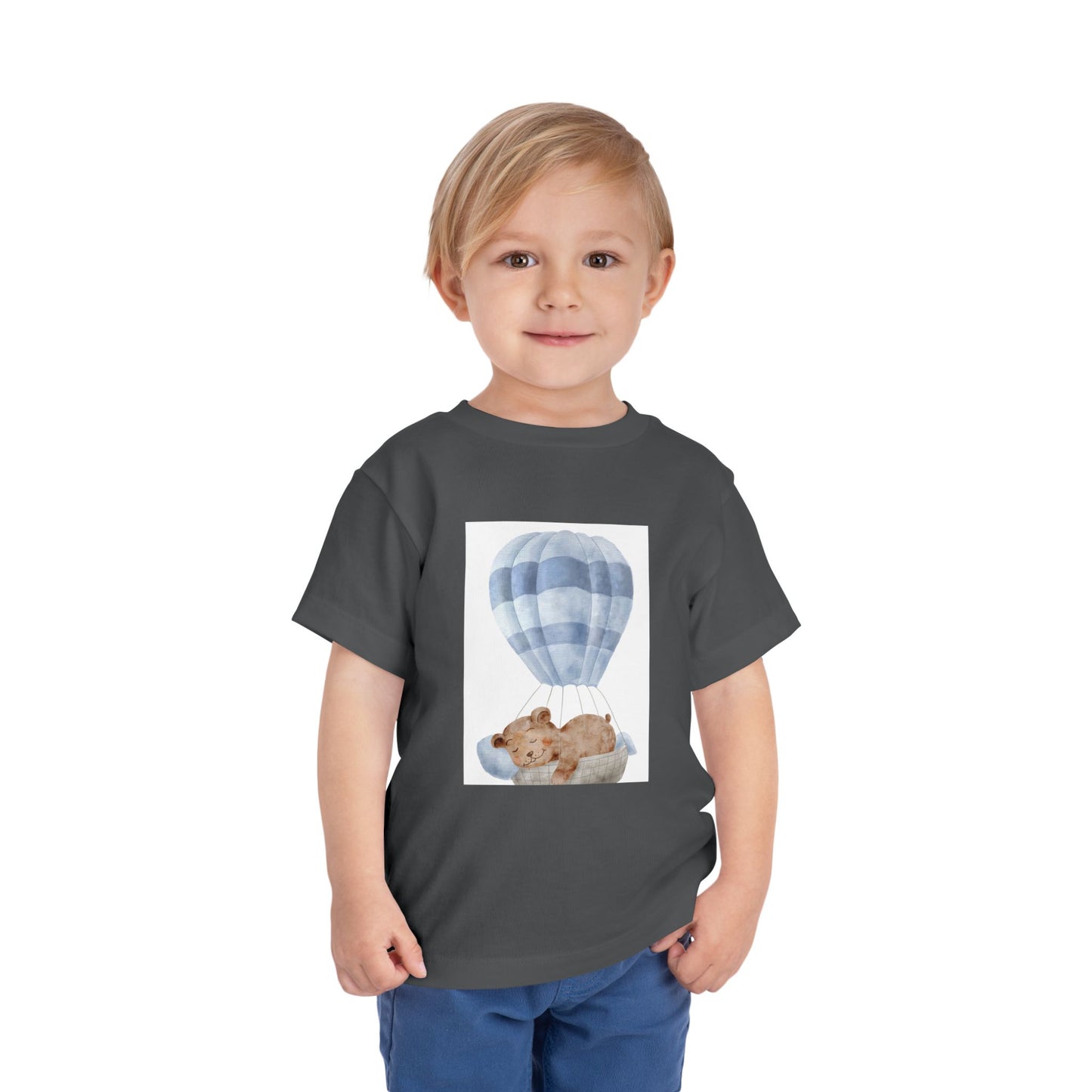Cute Toddler Tee with Hot Air Balloon and Bear Design - Perfect for Playtime and Special Occasions