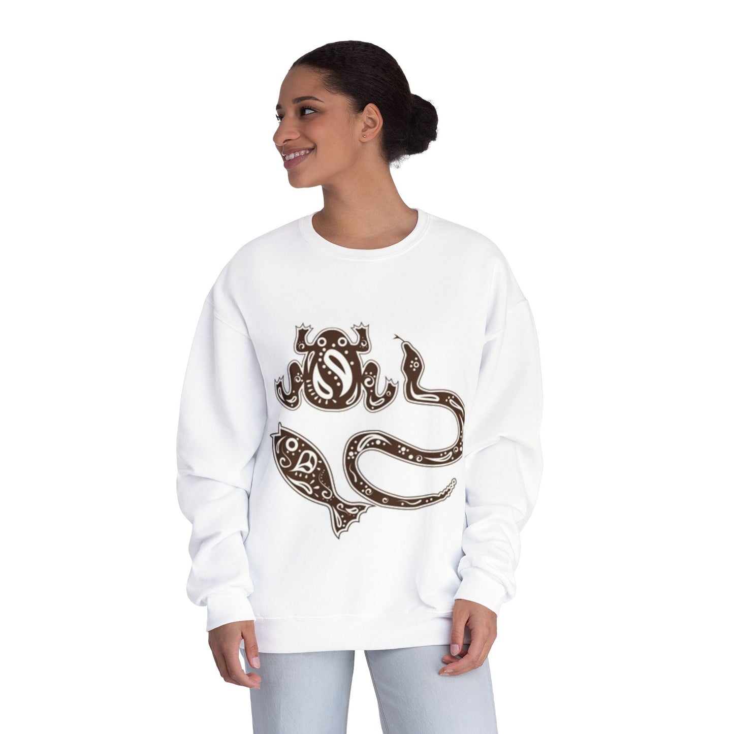 Whimsical Marine Life Unisex Crewneck Sweatshirt - Cozy Ocean-Inspired Apparel