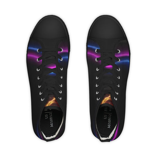 Men's High Top Sneakers with Gradient Design - Stylish and Vibrant Footwear for Everyday Wear
