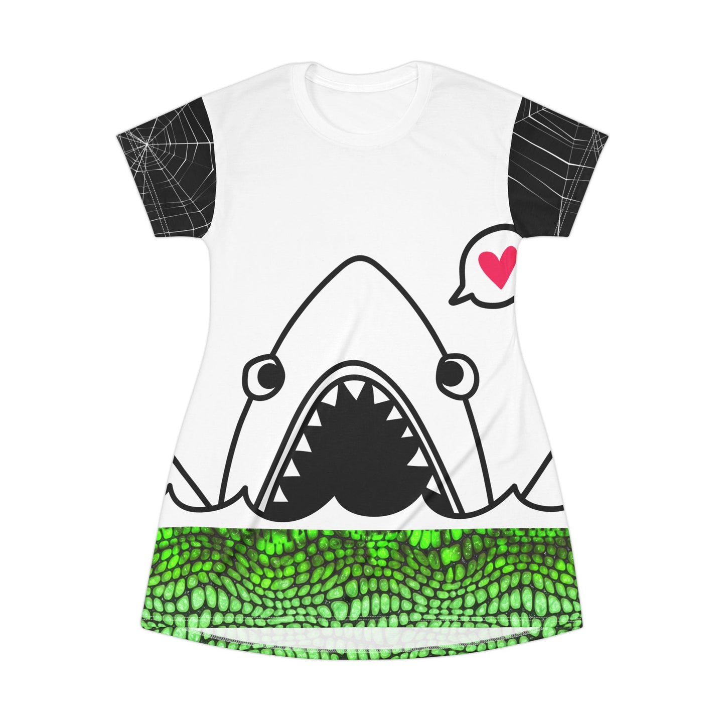 Playful Shark Graphic T-Shirt Dress – Cute & Comfy Summer Dress for Kids