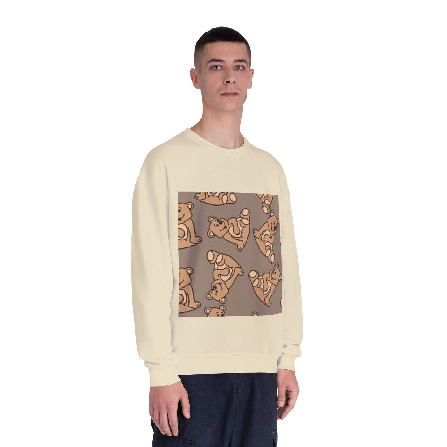 Cozy Bear Print Crewneck Sweatshirt - Perfect for Animal Lovers & Casual Comfort