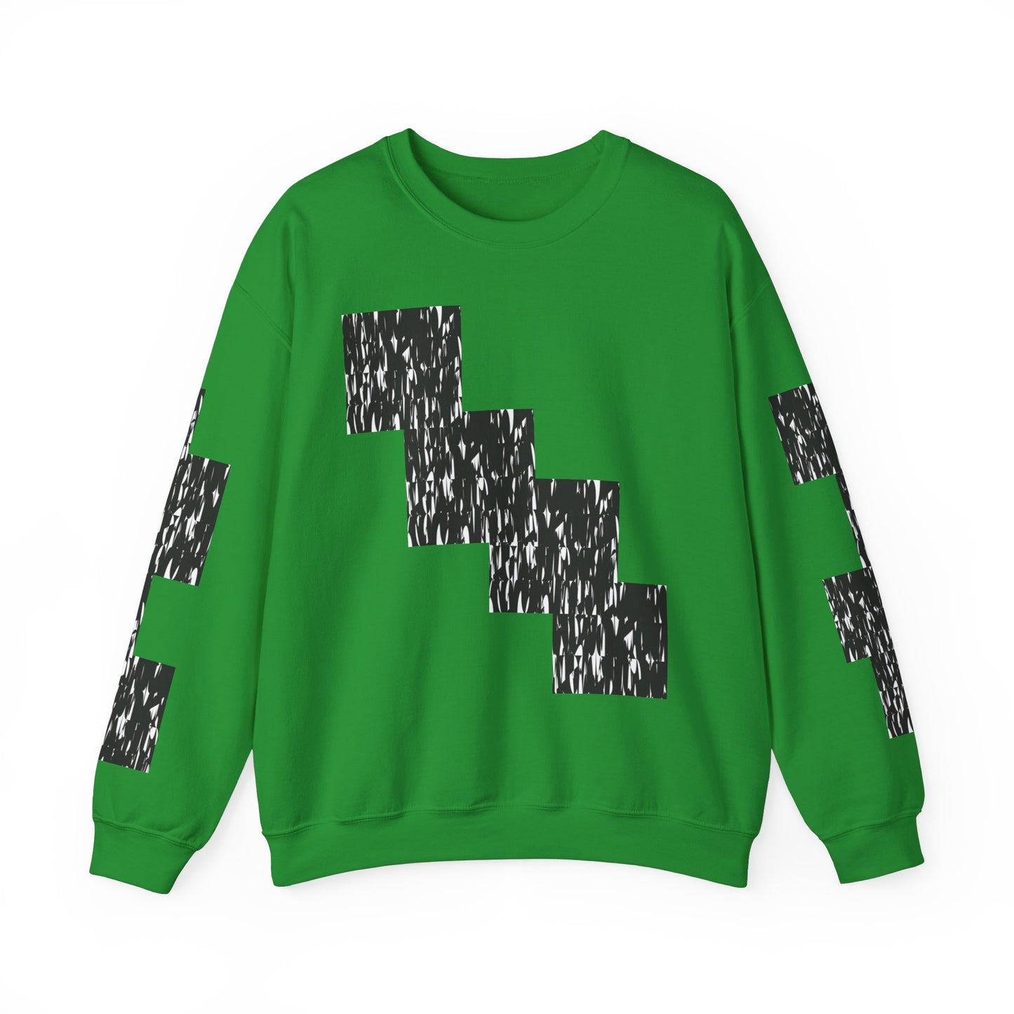 Trendy Graphic Crewneck Sweatshirt | Modern Abstract Black & White Design